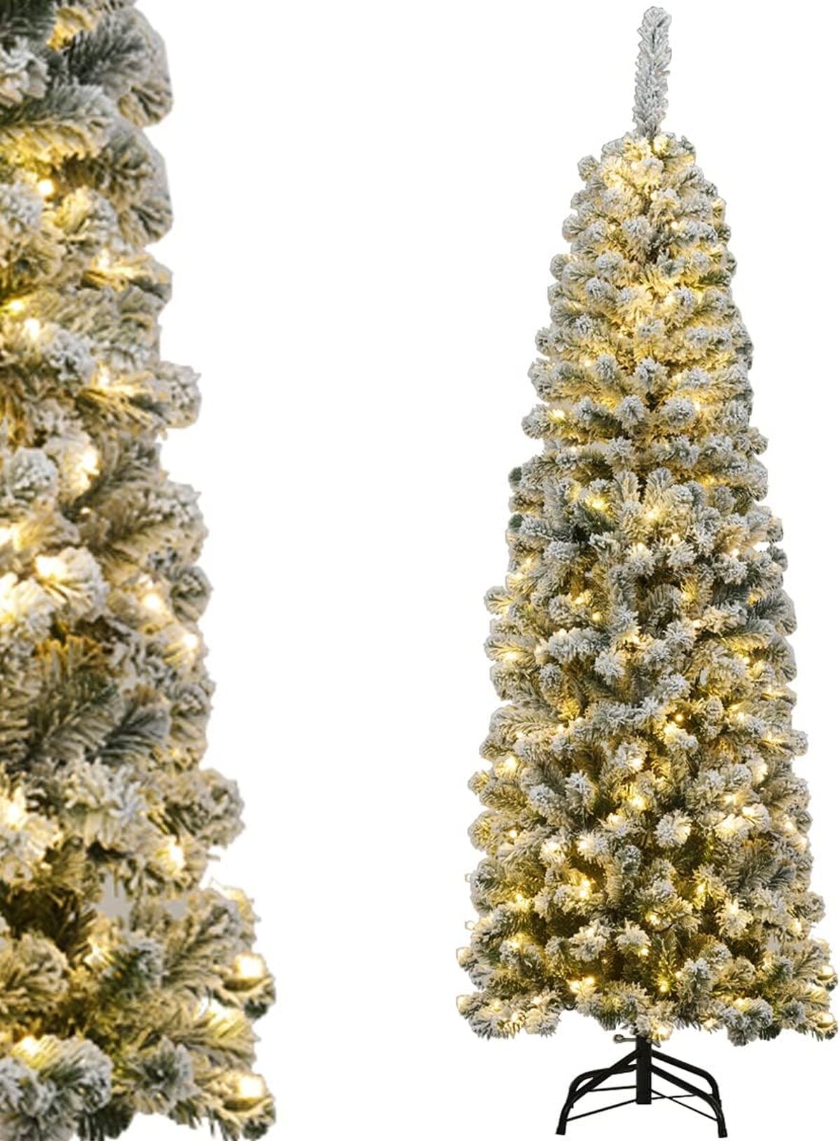 Sapin De Noël Artificiel Enneigé OasisCraft - 90 Cm, Paysage Hivernal, Branches PVC, Base Stable