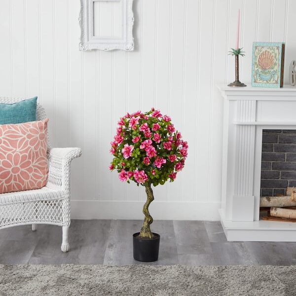 NearlyNatural Azalée Artificielle Rose 90 cm
