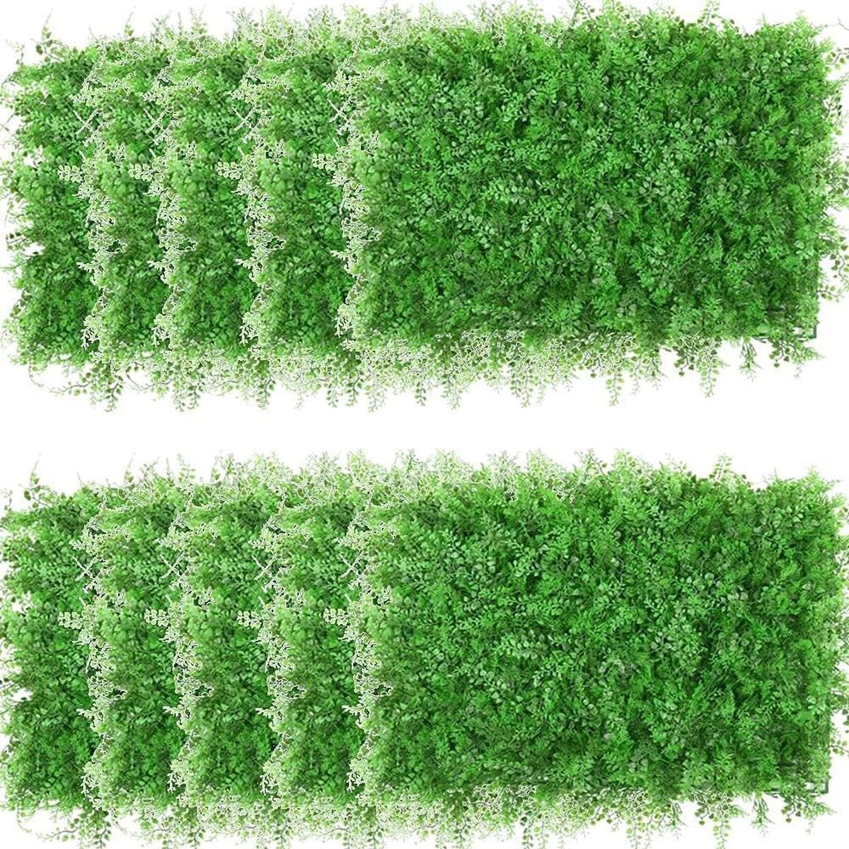Mur Végétal Artificiel - Lot De 12 Panneaux 60x40 Cm, Polyéthylène Résistant UV, Pour Intérieur/extérieur, Brise-vue