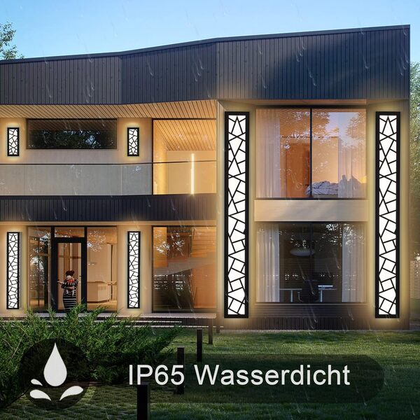 Applique Murale Longue étanche Ip65 Eclairage Mural LED Intérieure Et Extérieure, Aluminium Appliques Nid D'oiseau Pour Terrasse Jardin Garage, Blanc Chaud, L115cm * 1 [Classe énergétique B]