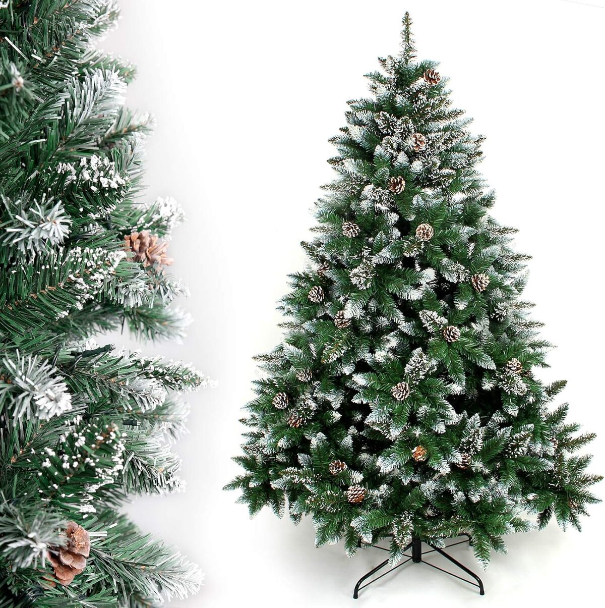 Test du sapin de Noël artificiel Yorbay 210cm avec support en fer