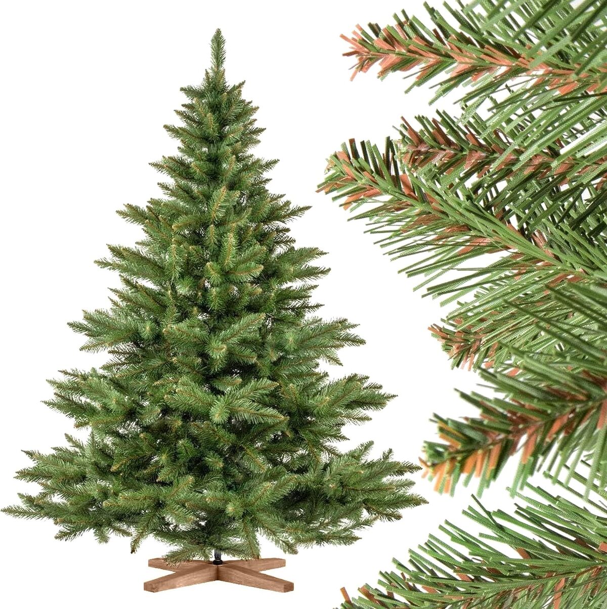 Test du sapin de Noël FairyTrees Nordmann 180 cm : pVC et tronc vert