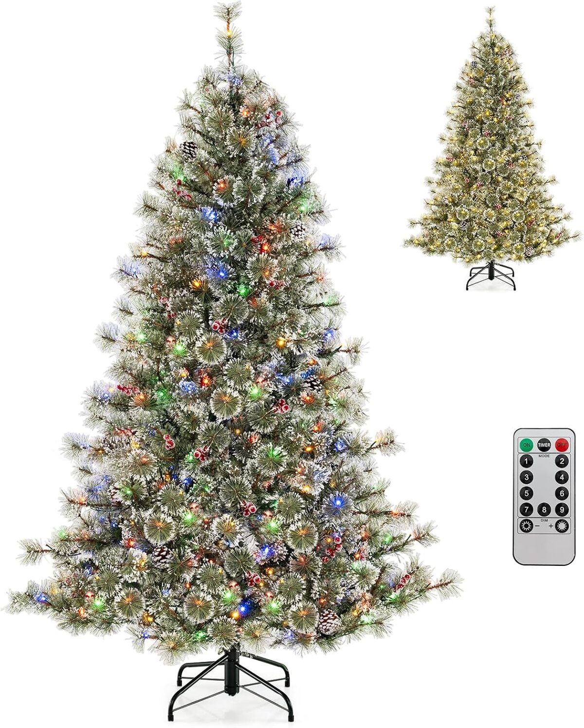 Test sapin de Noël pré-éclairé COSTWAY 180 cm