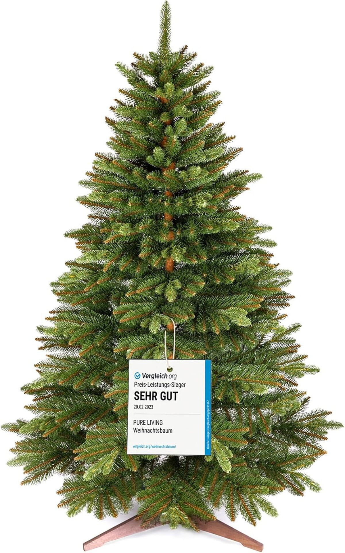 Test sapin de Noël Pure Living 220 cm : branches denses et apparence naturelle