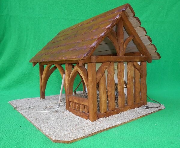 Crèche de Noël éclairée 