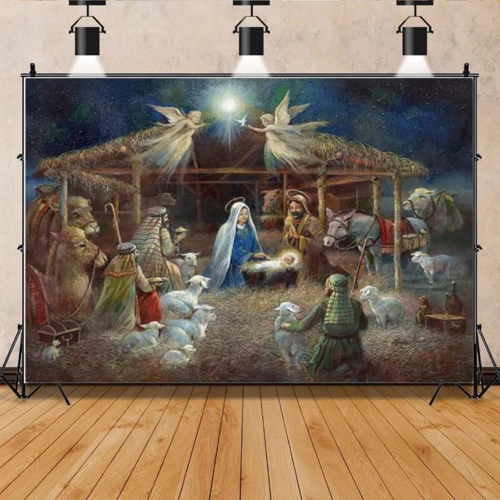 Avis : crèche de Noël religieuse décoration 2, 4 x 1, 8 m