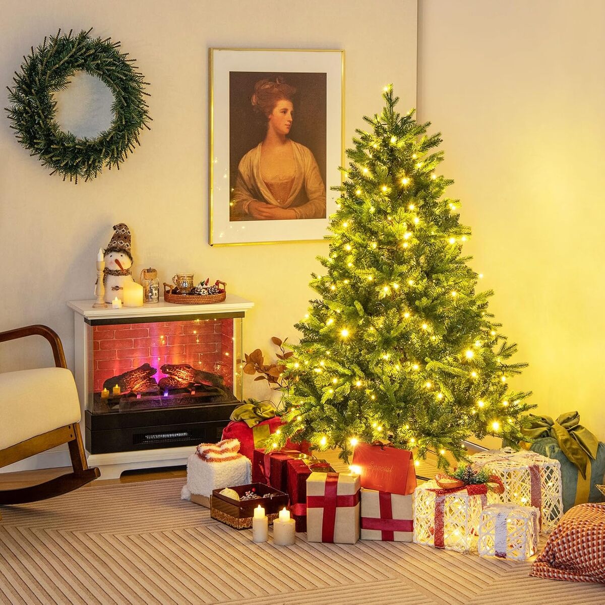 Test du sapin de Noël artificiel Costway : 11 modes d'éclairage et pré-éclairé