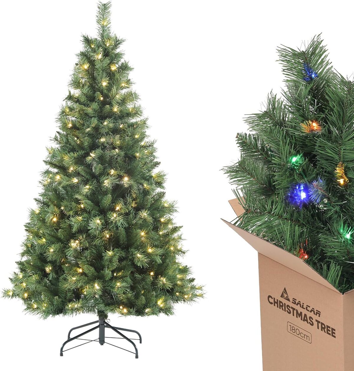 Test du sapin de Noël lumineux Salcar 180cm