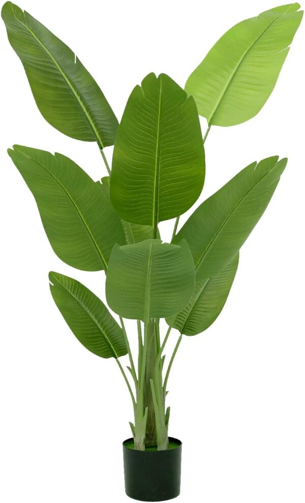 Kusamue Arbre de paradis artificiel de 1,2 m - Palmier artificiel - Pour décoration d'intérieur ou d'extérieur - Faux palmier (1,2 m)