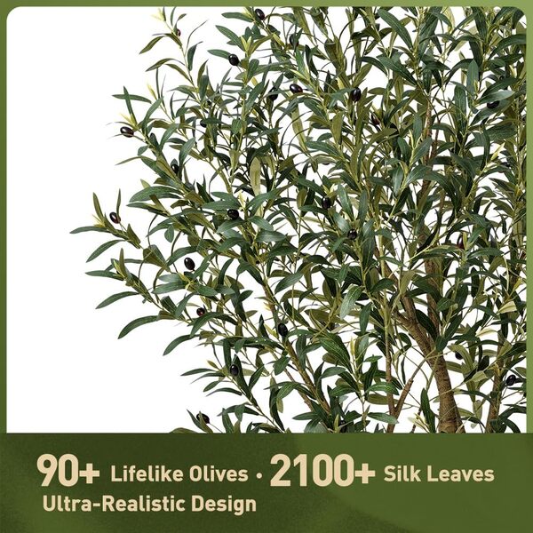 VeriNatural Olivier Artificiel 180 cm Plante Artificiell- Fausse Plante Grande avec Feuilles en Soie, Résistante aux UV - Décoration Intérieur Extérieur pour Maison, Jardin, Salon, Balcon, VN138