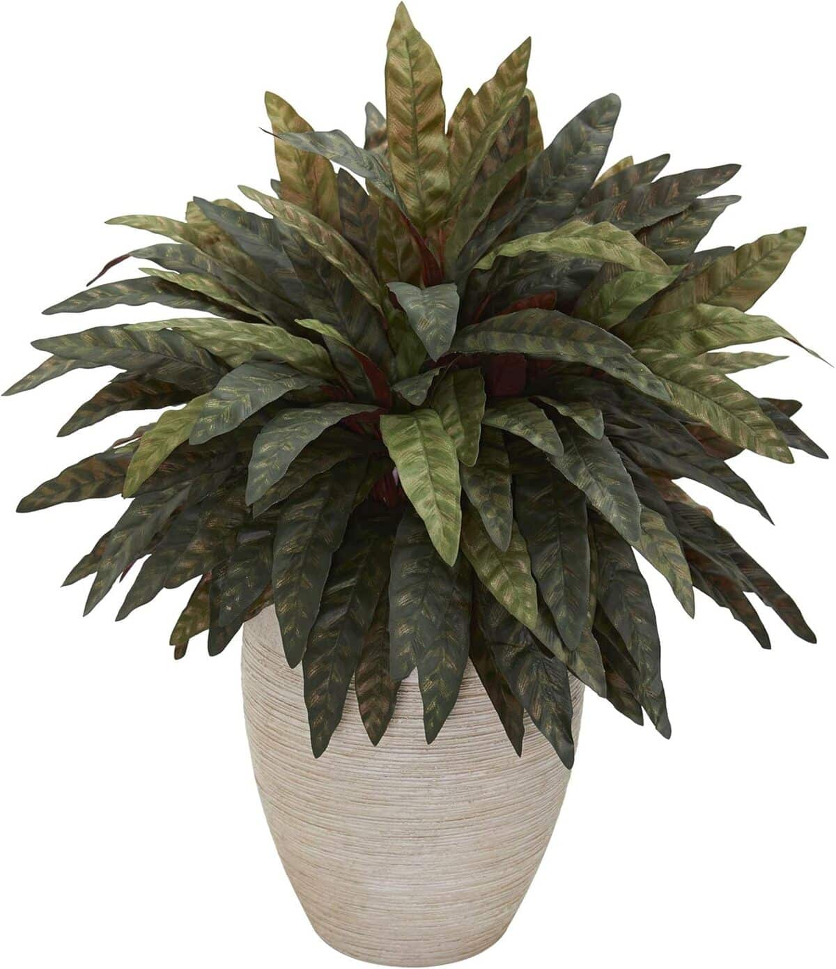 Avis sur le pot de fleurs ovale Presque Naturel avec paon en sable coloré