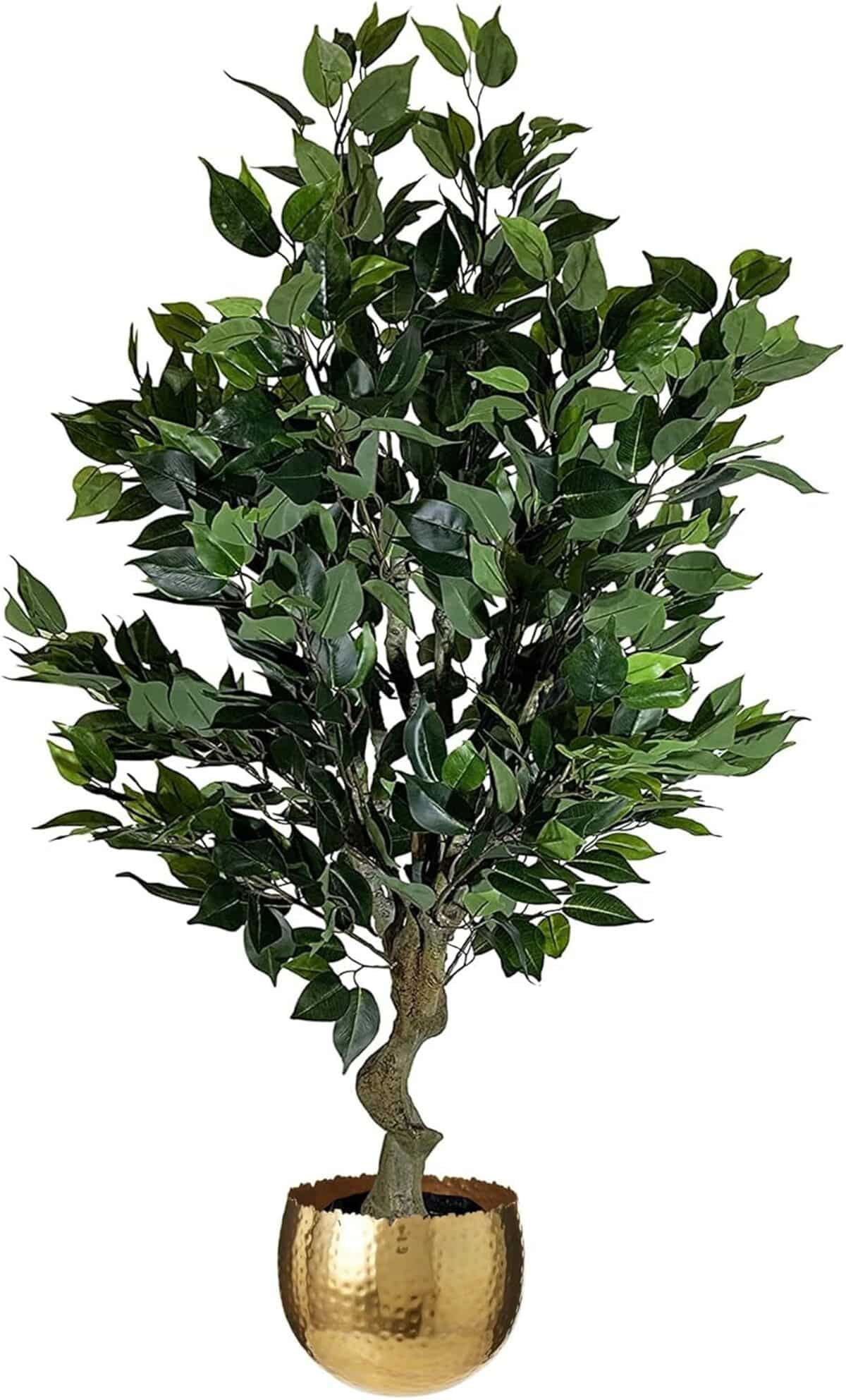 Avis sur Leaf arbre artificiel 100 cm courbe dorée