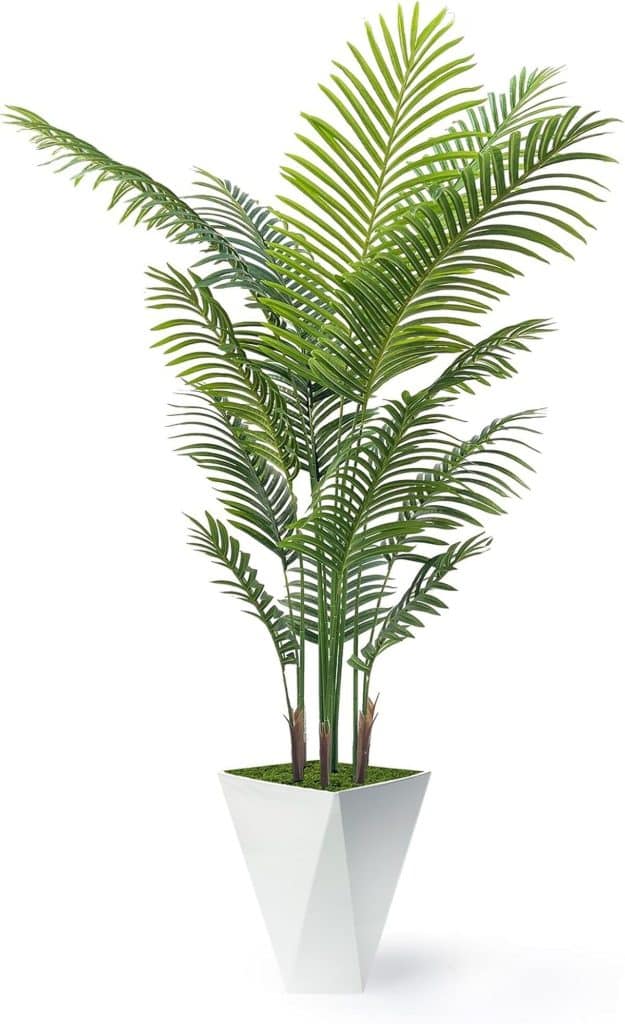 Avis sur le palmier artificiel intérieur 1, 8 m avec pot blanc