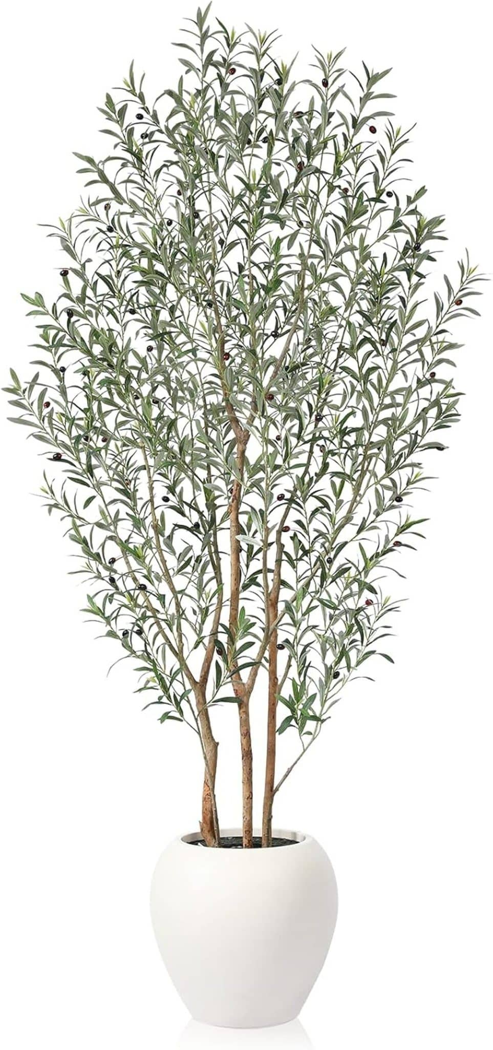Avis sur l'olivier artificiel de 2, 4 m avec pot blanc : décoration réaliste