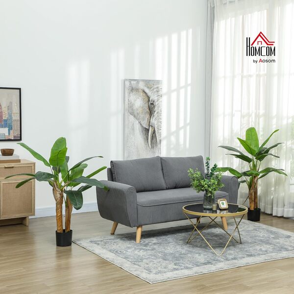 HOMCOM Lot de 2 Plantes artificielles intérieurs 120 cm bananiers Arbre Artificiel en Pot avec des Feuilles réalistes, Fausse Plante Vert décoration pour Maison, Bureau, Salon, Chambre