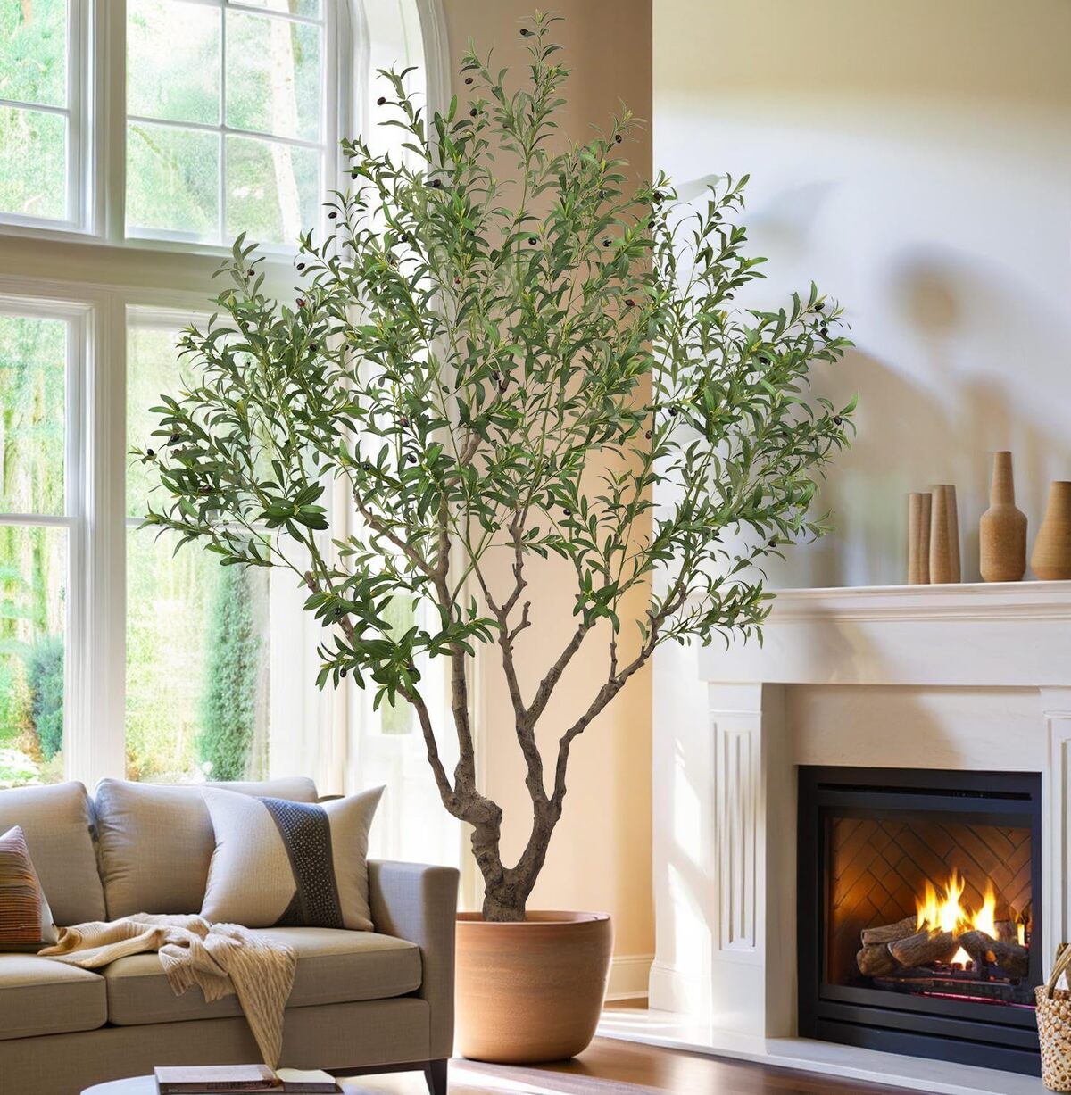 Test de l'olivier artificiel TTdoit 2, 5 m : un réalisme bluffant pour votre intérieur