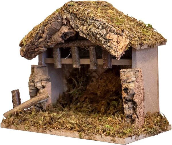 VILLAGE GIFT IMPORTERS Crèche de Noël en Bois pour crèche de Noël, 25,4 x 12,7 x 20,3 cm, fabriquée en Italie