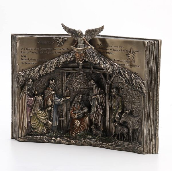 Veronese Design Crèche de Noël en résine finition bronze 22,9 cm