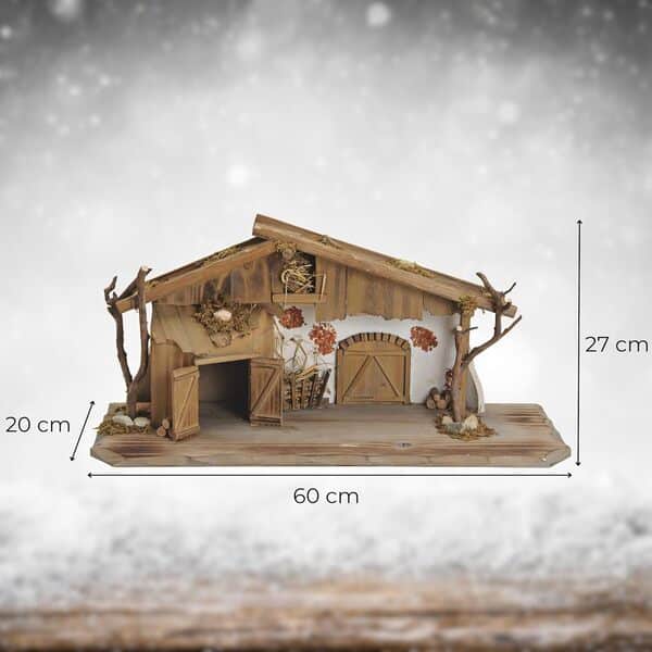matches21 HOME & HOBBY XXL Crèche de Noël 60 x 27 cm - Grande crèche en bois comme décoration de fenêtre intérieure pour table
