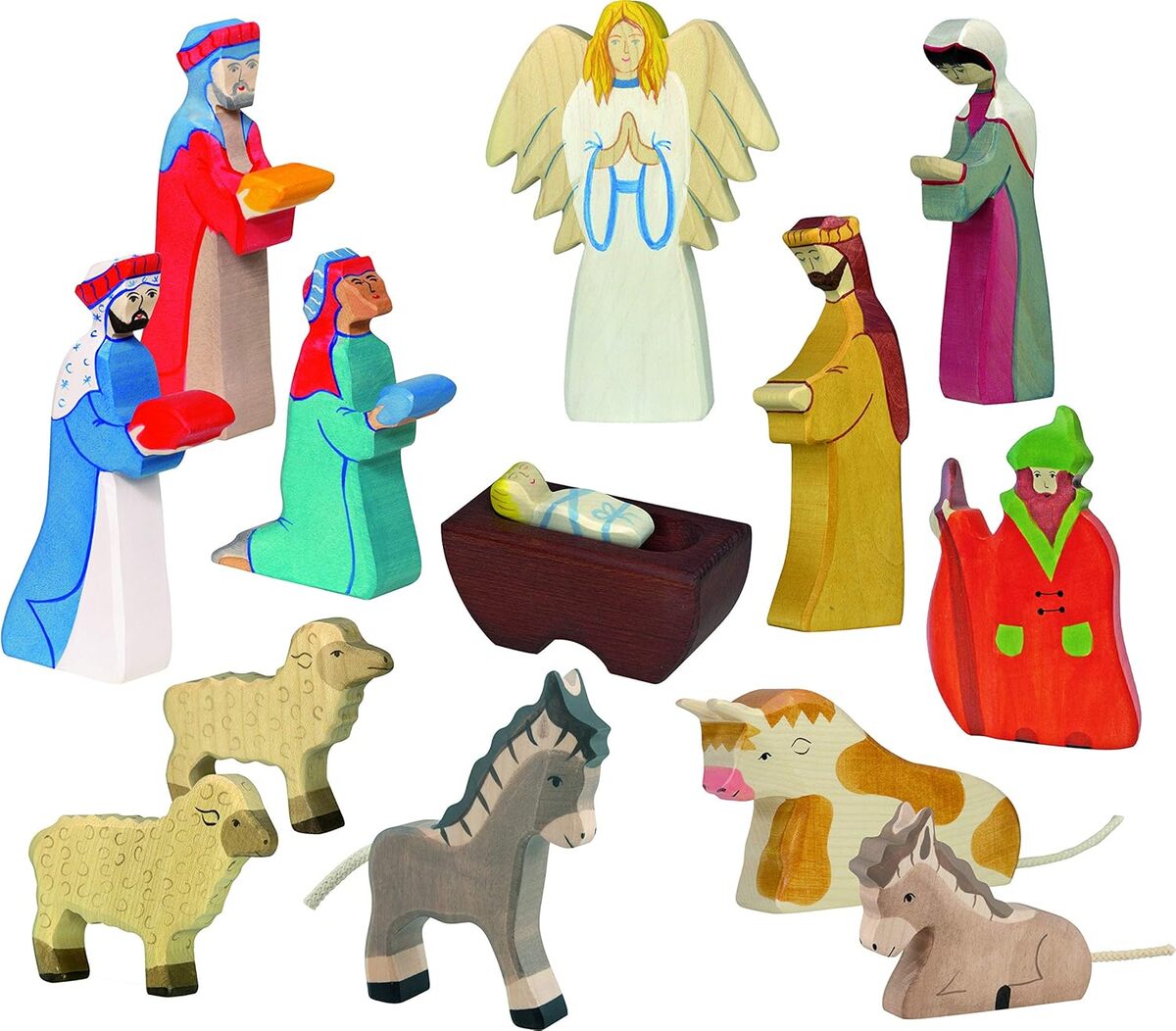Test : holztiger grand ensemble de crèche 13 figurines