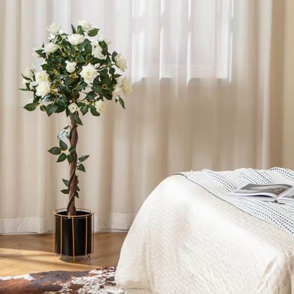 Découvrez notre analyse approfondie du faux rosier blanc Costway de 120 cm en pot : caractéristiques, avantages et conseils pour une décoration florale élégante