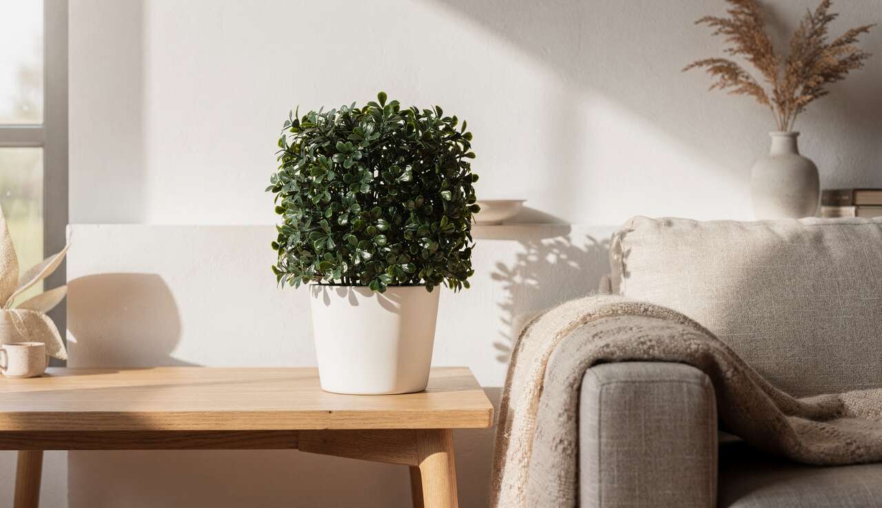 Buis artificiel carré décoratif pour intérieur et extérieur