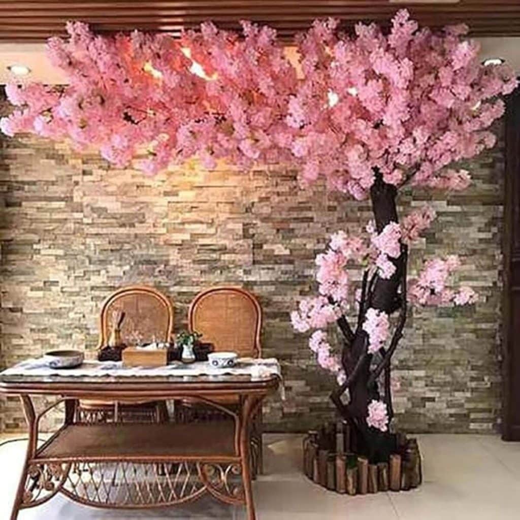 Avis : arbre artificiel de cerisier rose 120x100 cm pour mariage et déco