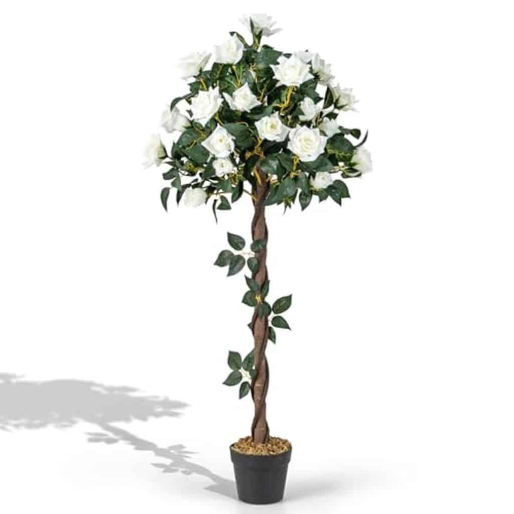 Avis sur le faux rosier blanc Costway de 120 cm en pot