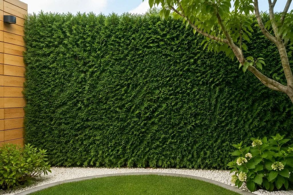 Haie artificielle sapin extérieur : solution décorative pratique
