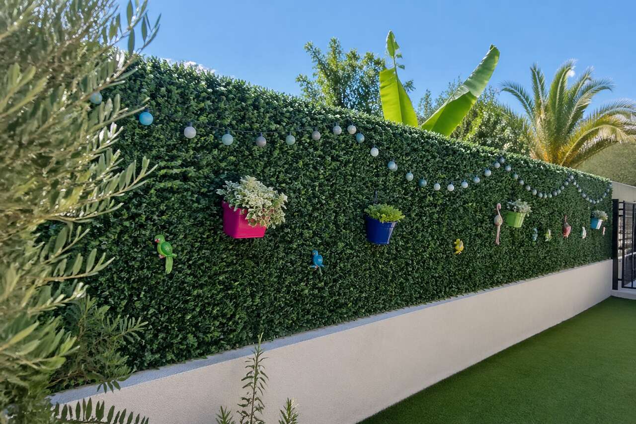 Options de personnalisation et accessoires pour haie artificielle