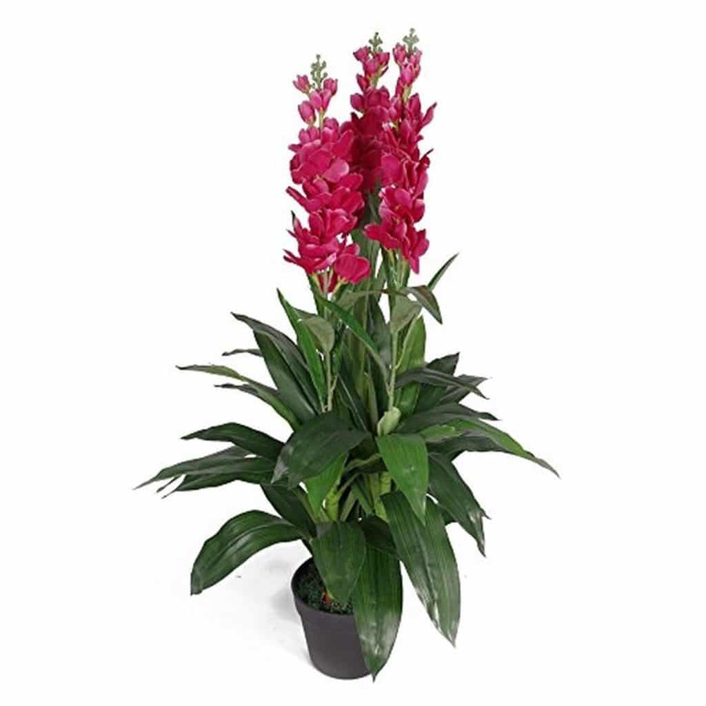 Avis sur la feuille d'orchidée artificielle Cymbidium : élégance rose foncé