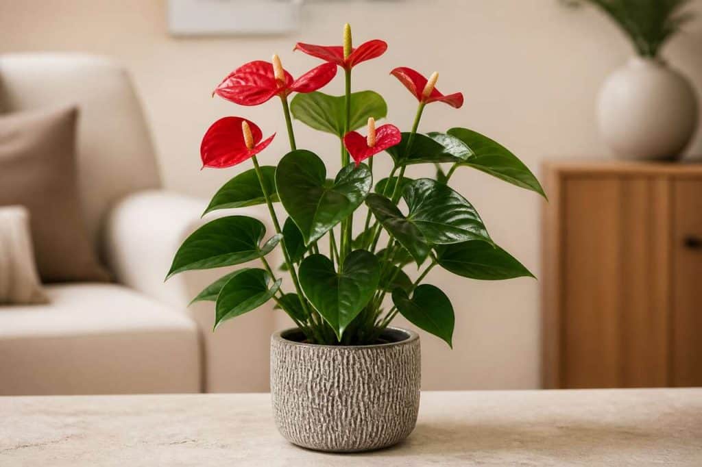 Anthurium artificiel en pot : décoration élégante