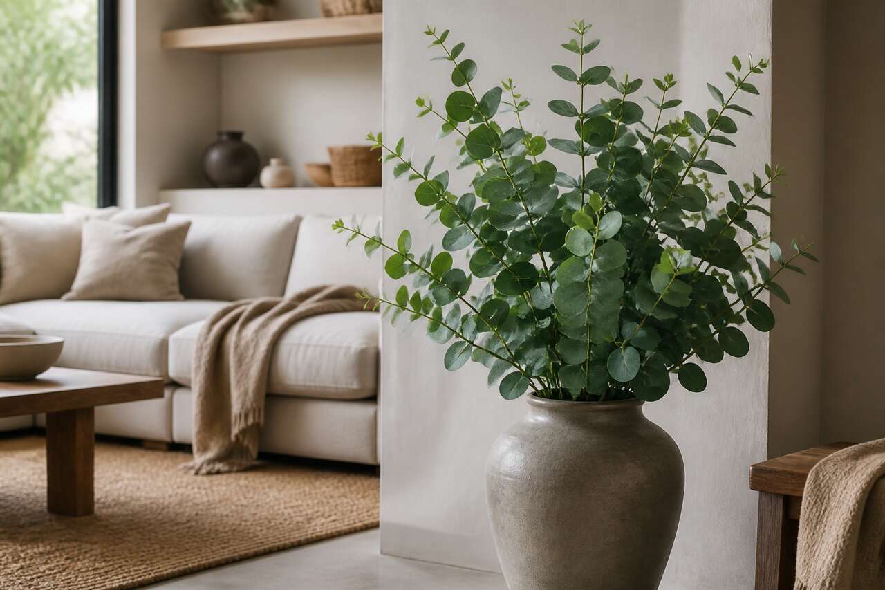 Utilisation optimale de l'eucalyptus artificiel en d&eacute;coration int&eacute;rieure et ext&eacute;rieure