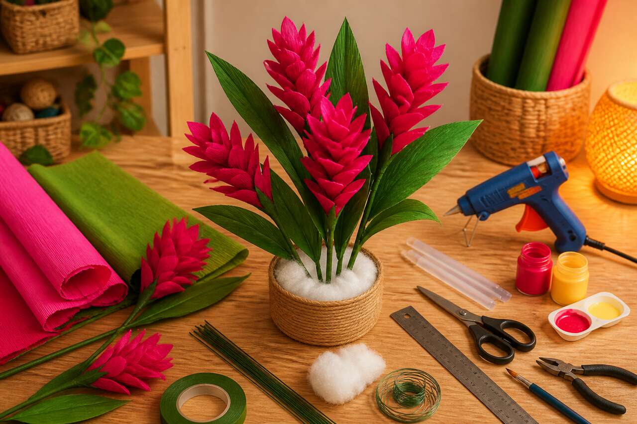 Fleur artificielle de gingembre : décoration éclatante