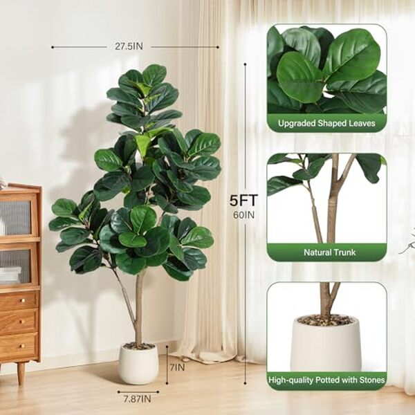 Découvrez notre avis complet sur le figuier artificiel réaliste Ficus Lyrata de 1, 5 m : un ajout élégant et naturel à votre décoration intérieure.
