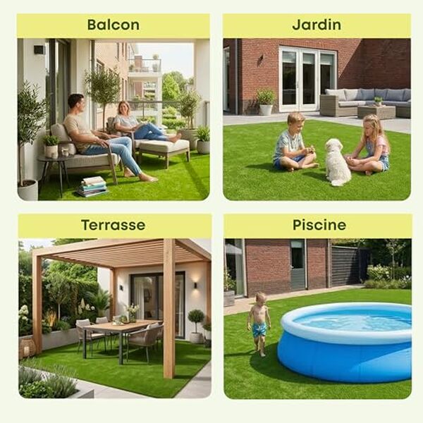 Découvrez le test du gazon synthétique Green Turtle 22 mm, idéal pour sublimer votre balcon et jardin avec une herbe toujours verte et sans entretien