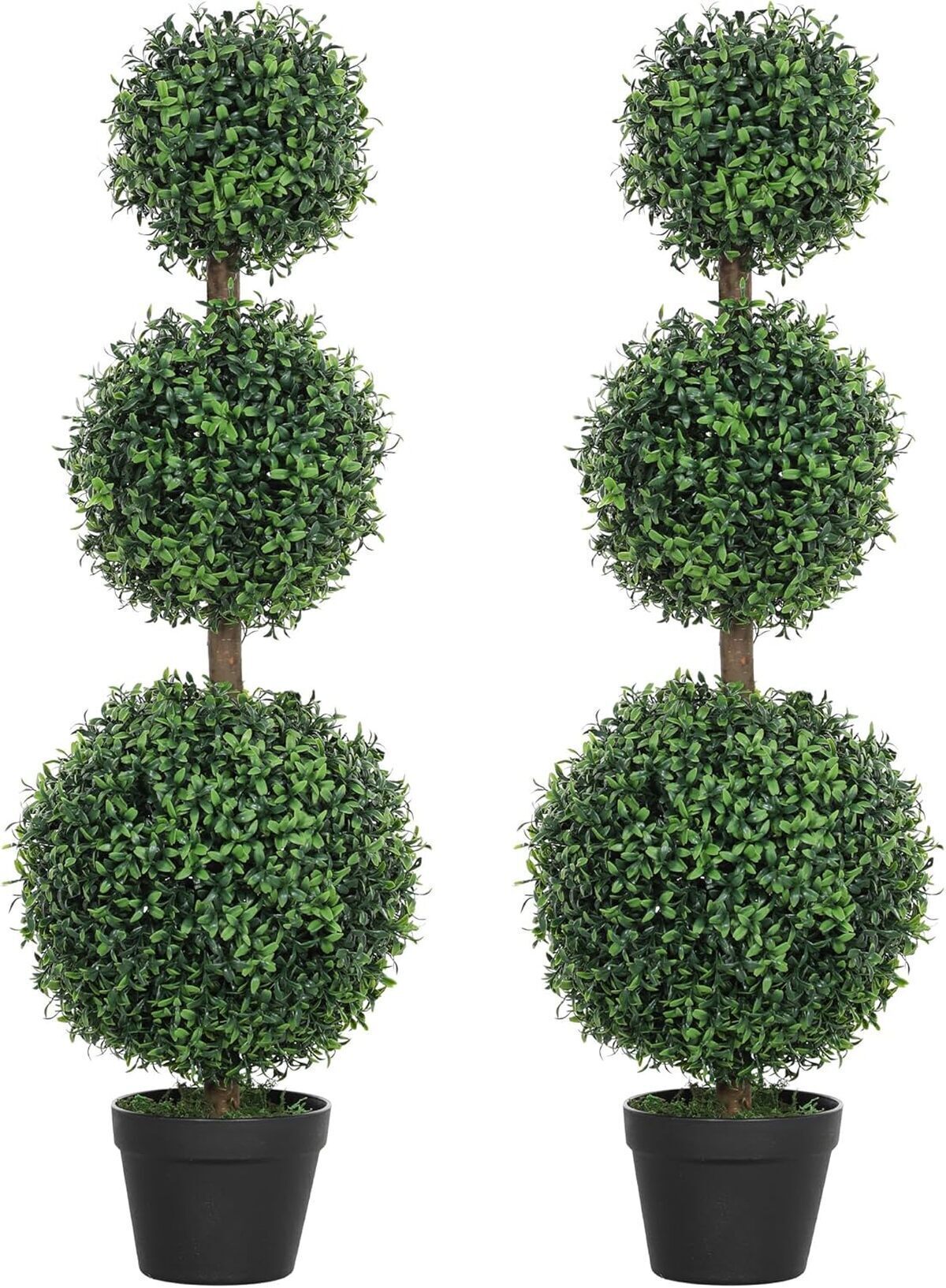 Avis : hOMCOM lot de 2 plantes artificielles en buis topiaire