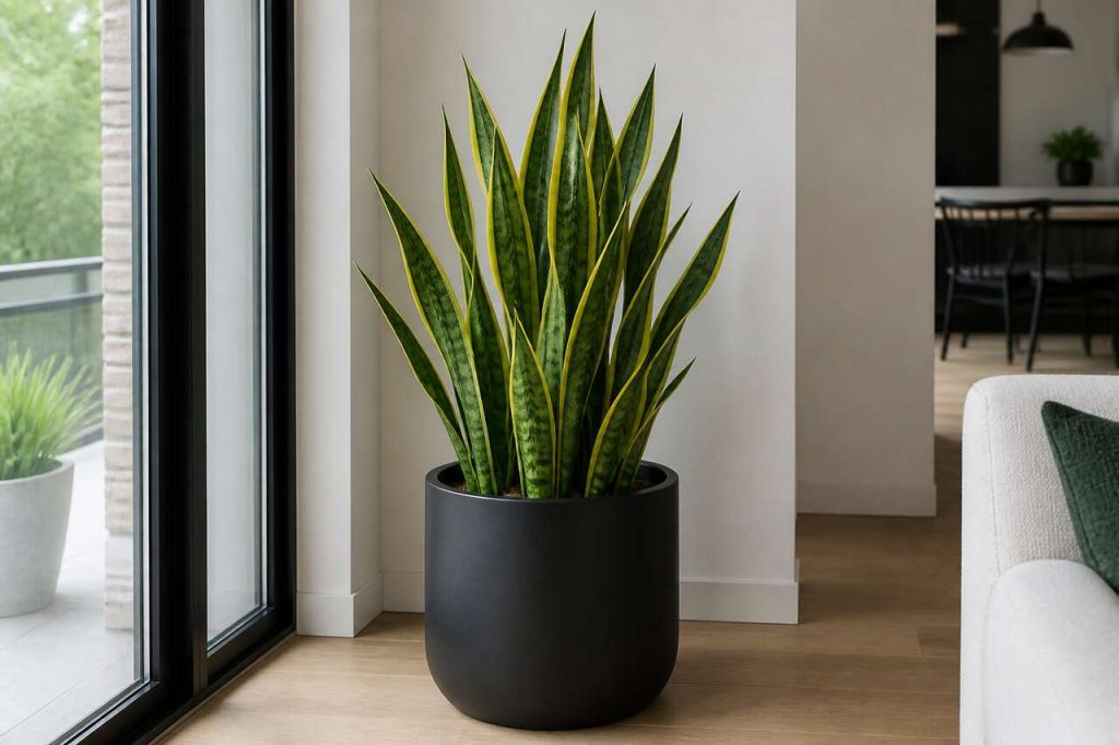 Sansevieria artificiel large vert jaune : plante déco intérieure