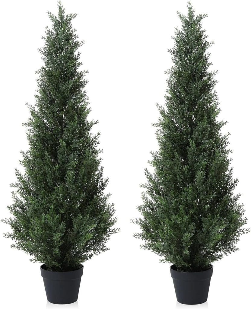Avis : crosofmi fausses plantes en pot 125 cm, cèdre en plastique (2 pack)
