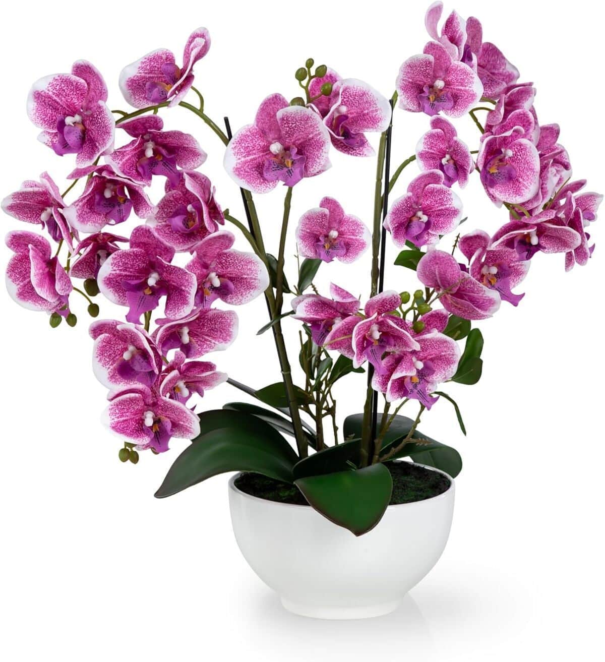 Avis sur l'orchidée artificielle XXL PASCH® (60 cm) en pot céramique blanche