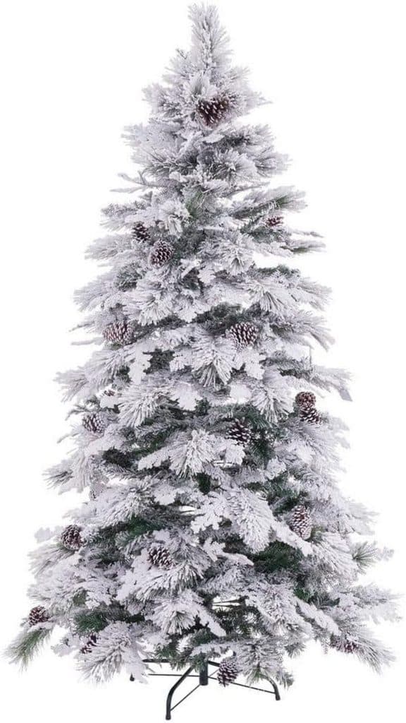 Test : arbre de Noël neigeux 210 cm en PVC et métal