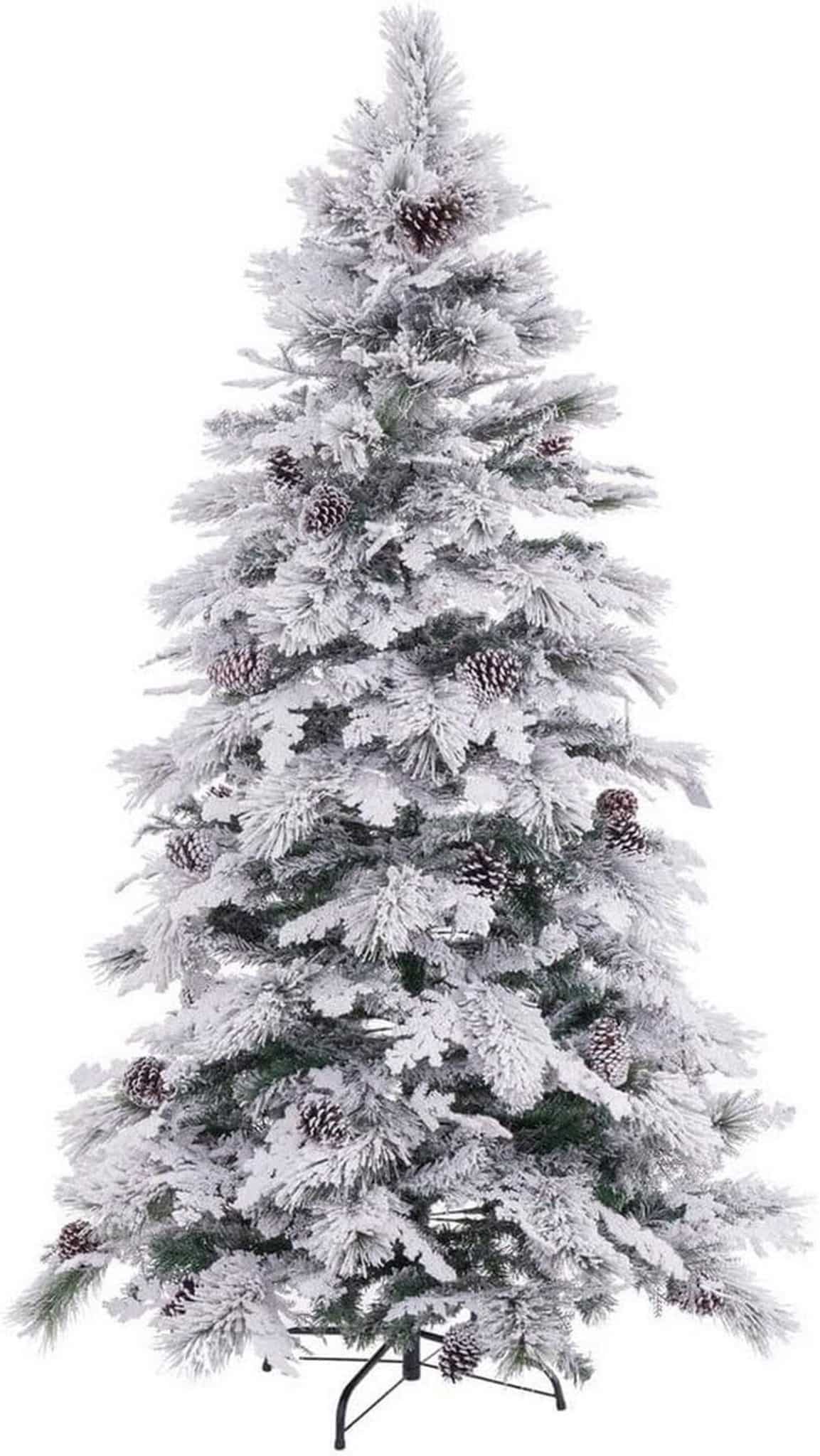 Test : arbre de Noël neigeux 210 cm en PVC et métal
