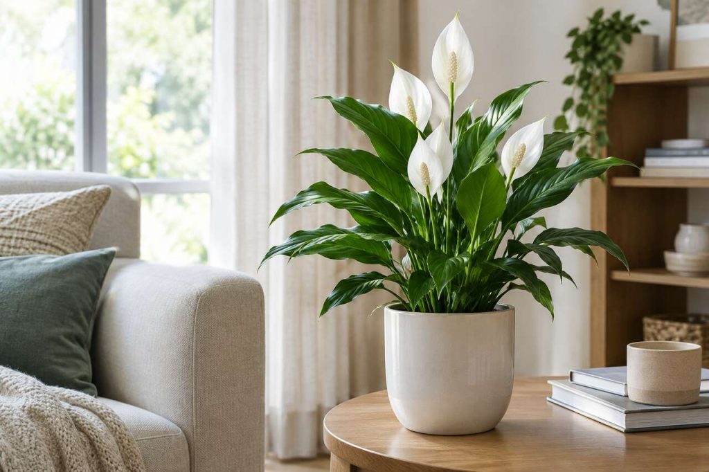 Spathiphyllum artificiel : plante décorative réaliste