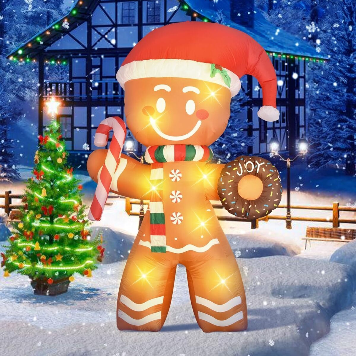 Avis : bonhomme de pain d'épice gonflable LED 8ft