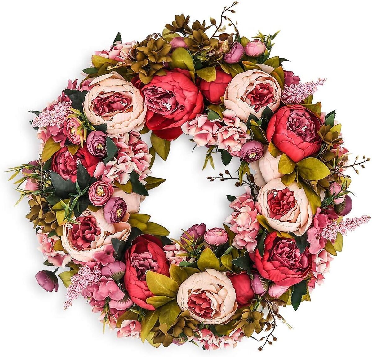 Avis : couronne de pivoines en soie BOMAROLAN 48, 3 cm