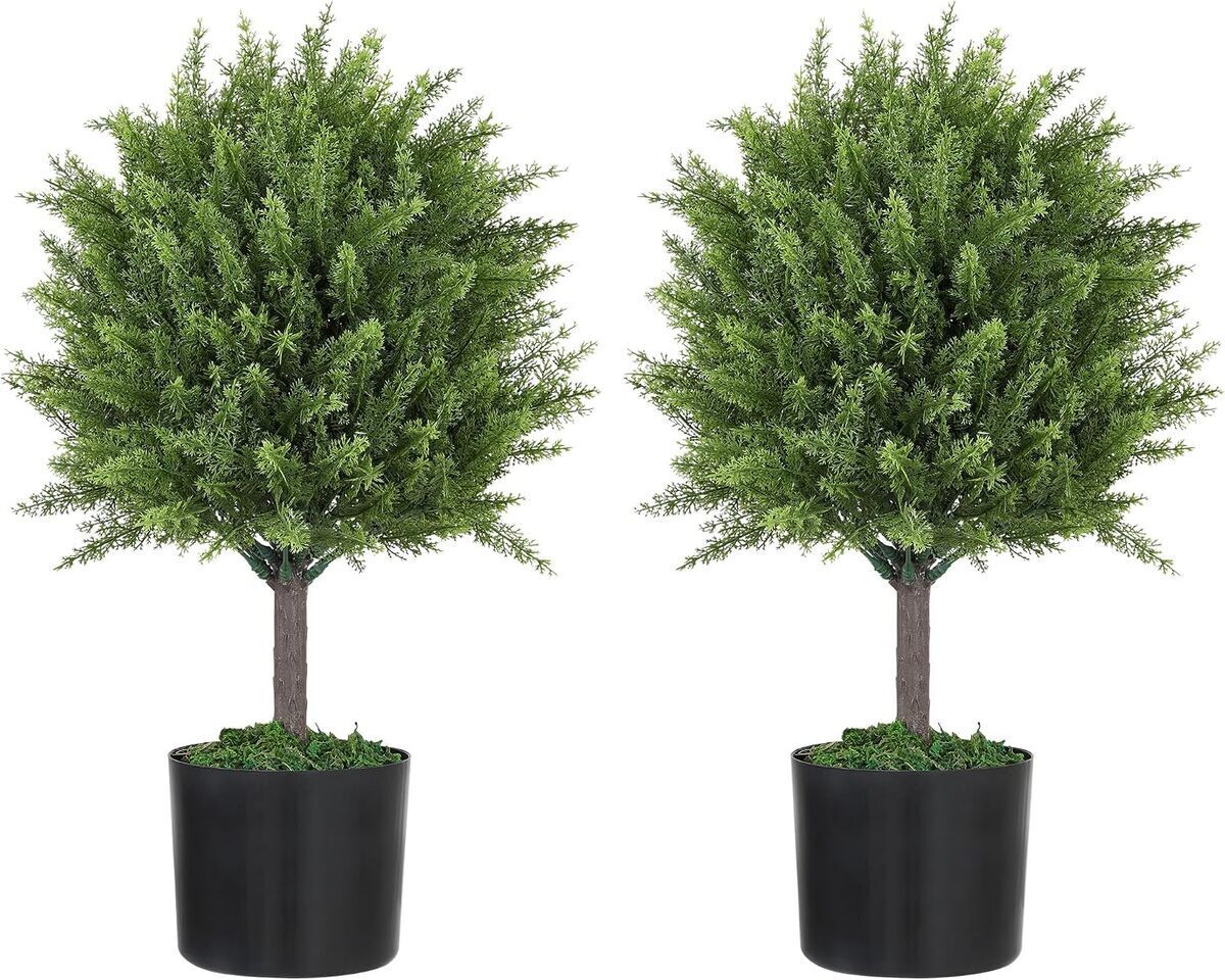 Avis : lot de 2 plantes artificielles HOMCOM pour intérieur et extérieur