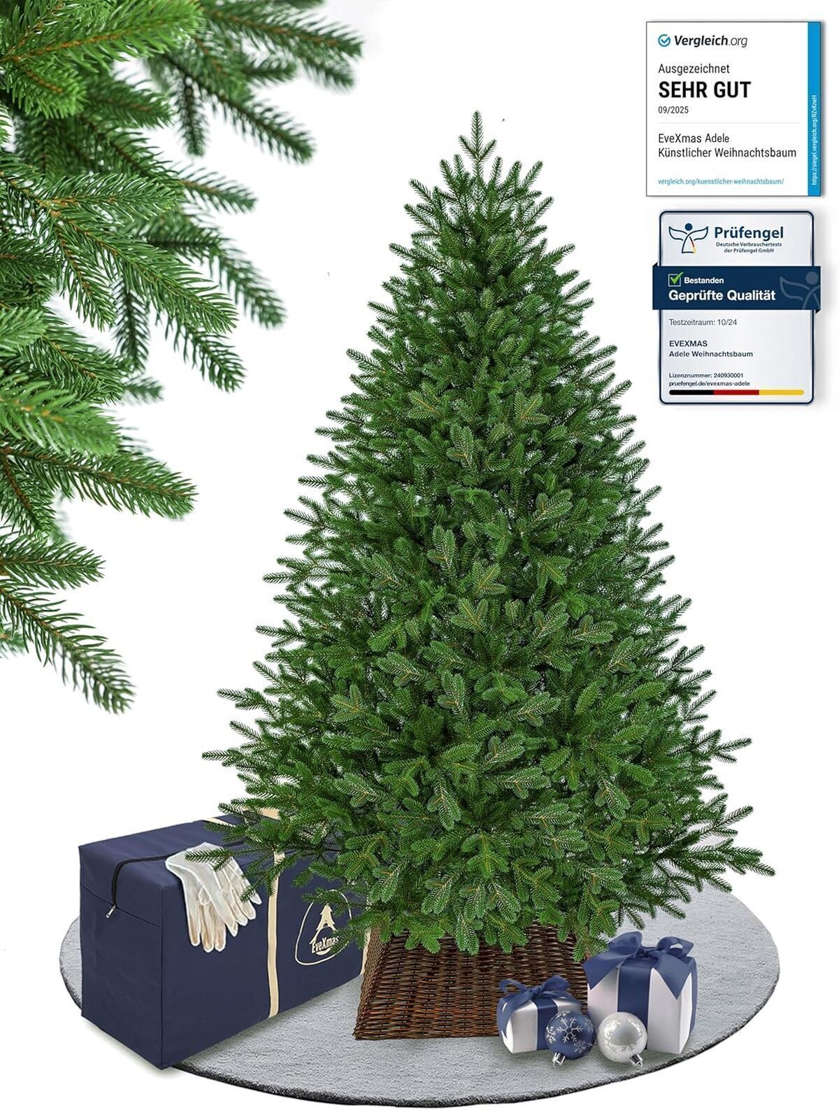 Test du sapin de Noël artificiel EveXmas Adele Grün : un géant de 185 cm